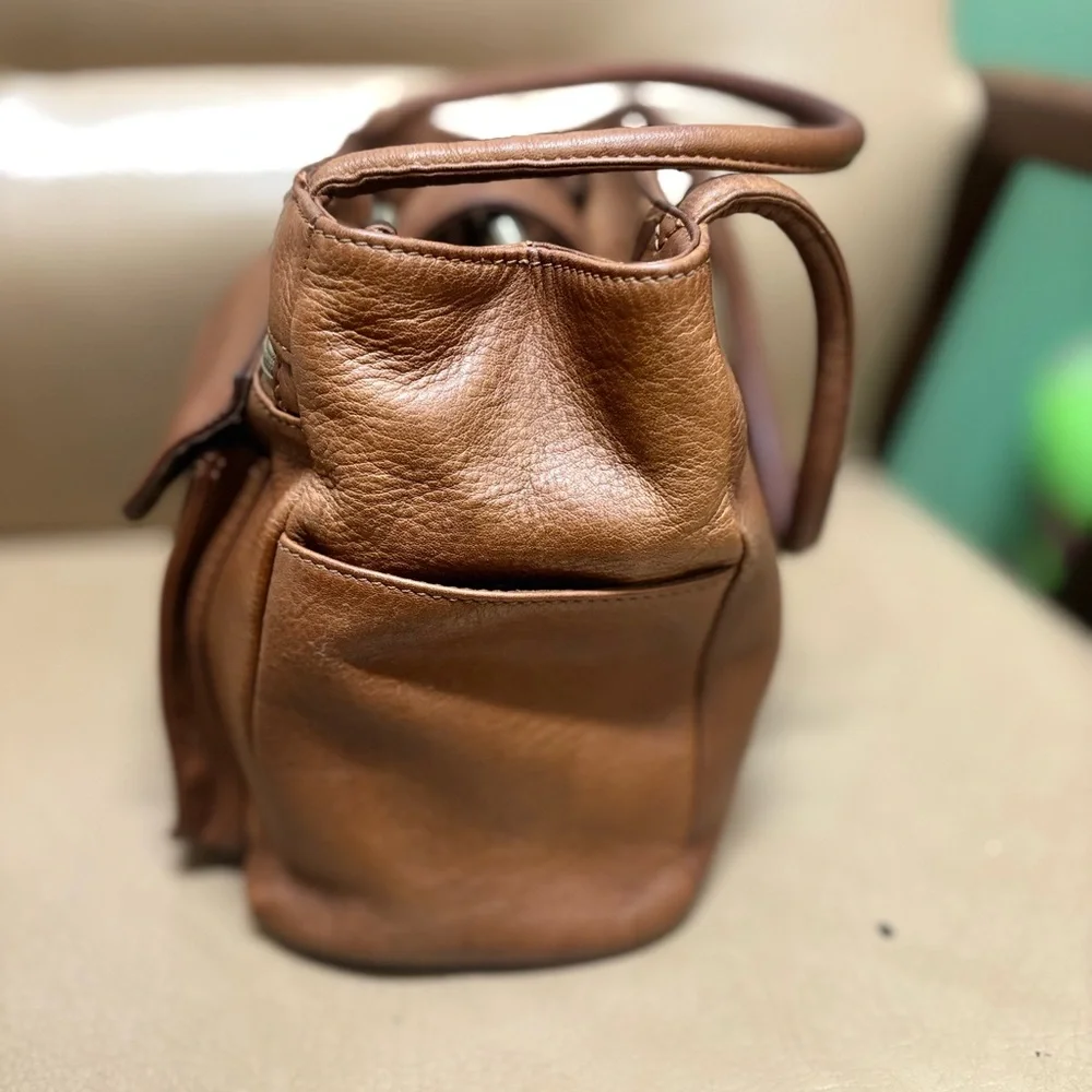 Vintage Fossil 1954 Brown Leather 75082 Shoulder Bag - Picture 4 of 10